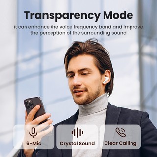 Tai nghe Bluetooth HiTune T6s Ugreen chống ồn chủ động ANC -52dB thời lượng pin 30 giờ