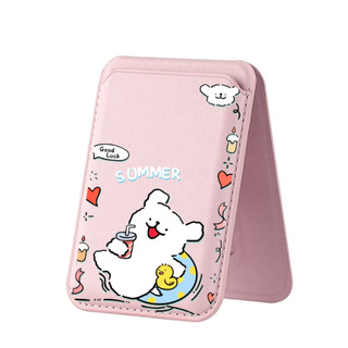 Dễ Thương Vòng Tròn Bơi Hình Con Chó Con Ví Cho iPhone 16 16promax 15 14 13 12 11 Pro Max Plus Thẻ Da Giá Đỡ Điện Thoại Cho Ốp Lưng Điện Thoại Túi Bảo Vệ