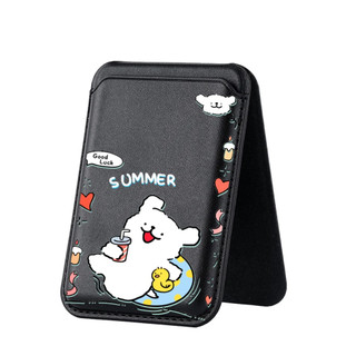 Dễ Thương Vòng Tròn Bơi Hình Con Chó Con Ví Cho iPhone 16 16promax 15 14 13 12 11 Pro Max Plus Thẻ Da Giá Đỡ Điện Thoại Cho Ốp Lưng Điện Thoại Túi Bảo Vệ