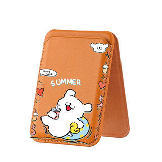 Dễ Thương Vòng Tròn Bơi Hình Con Chó Con Ví Cho iPhone 16 16promax 15 14 13 12 11 Pro Max Plus Thẻ Da Giá Đỡ Điện Thoại Cho Ốp Lưng Điện Thoại Túi Bảo Vệ