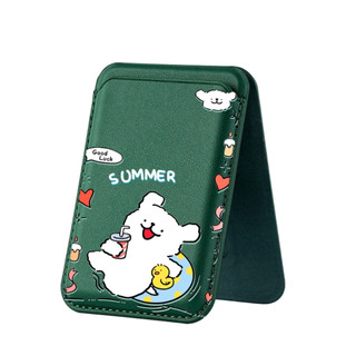 Dễ Thương Vòng Tròn Bơi Hình Con Chó Con Ví Cho iPhone 16 16promax 15 14 13 12 11 Pro Max Plus Thẻ Da Giá Đỡ Điện Thoại Cho Ốp Lưng Điện Thoại Túi Bảo Vệ