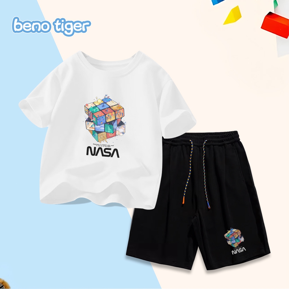 Bộ đồ trẻ em BenoTiger với họa tiết dễ thương - Chất vải cotton mềm mại, thoáng mát, phù hợp với nhiều kích cỡ cho bé.