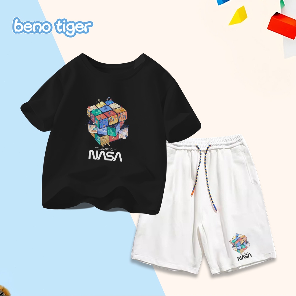 Bộ đồ trẻ em BenoTiger với họa tiết dễ thương - Chất vải cotton mềm mại, thoáng mát, phù hợp với nhiều kích cỡ cho bé.