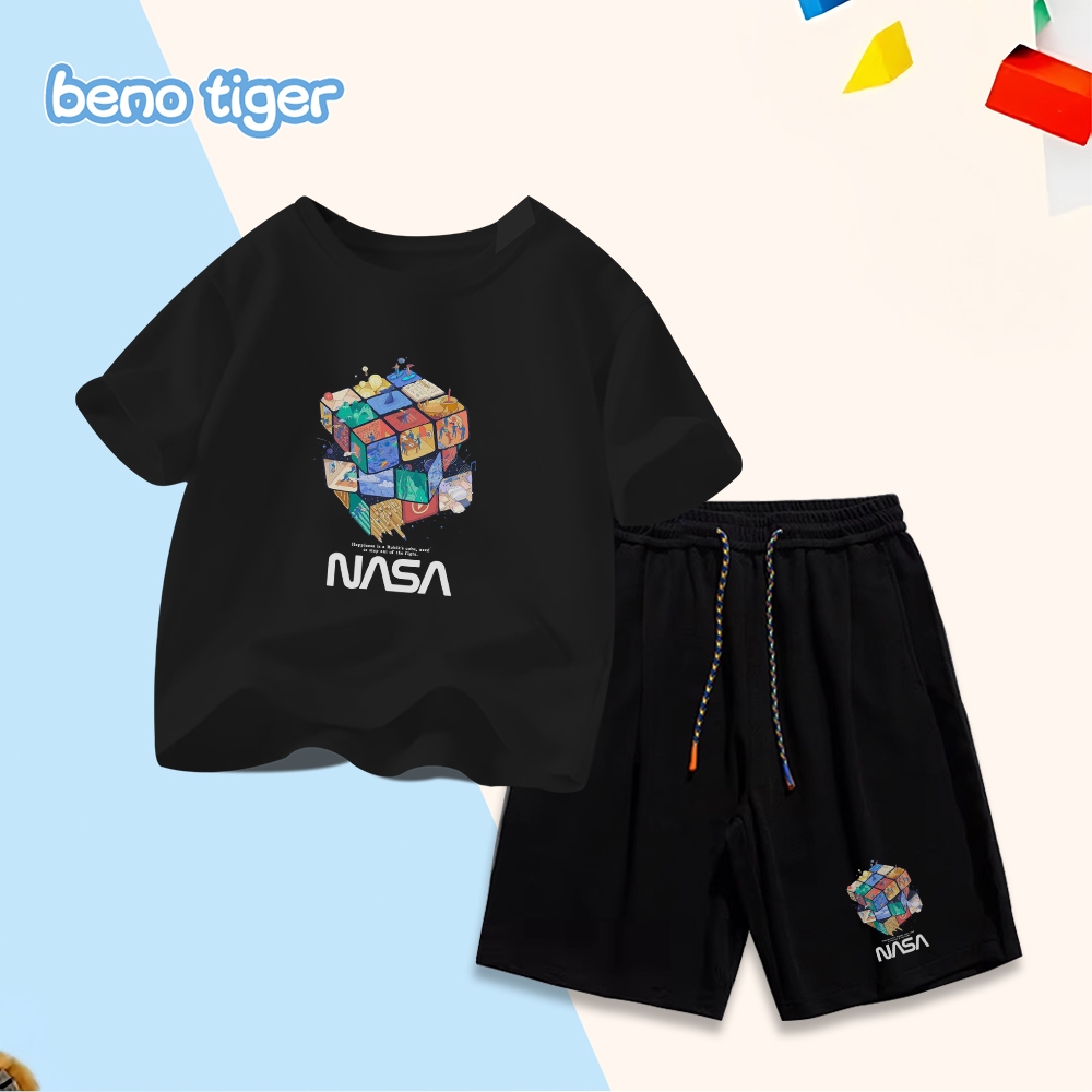 Bộ đồ trẻ em BenoTiger với họa tiết dễ thương - Chất vải cotton mềm mại, thoáng mát, phù hợp với nhiều kích cỡ cho bé.