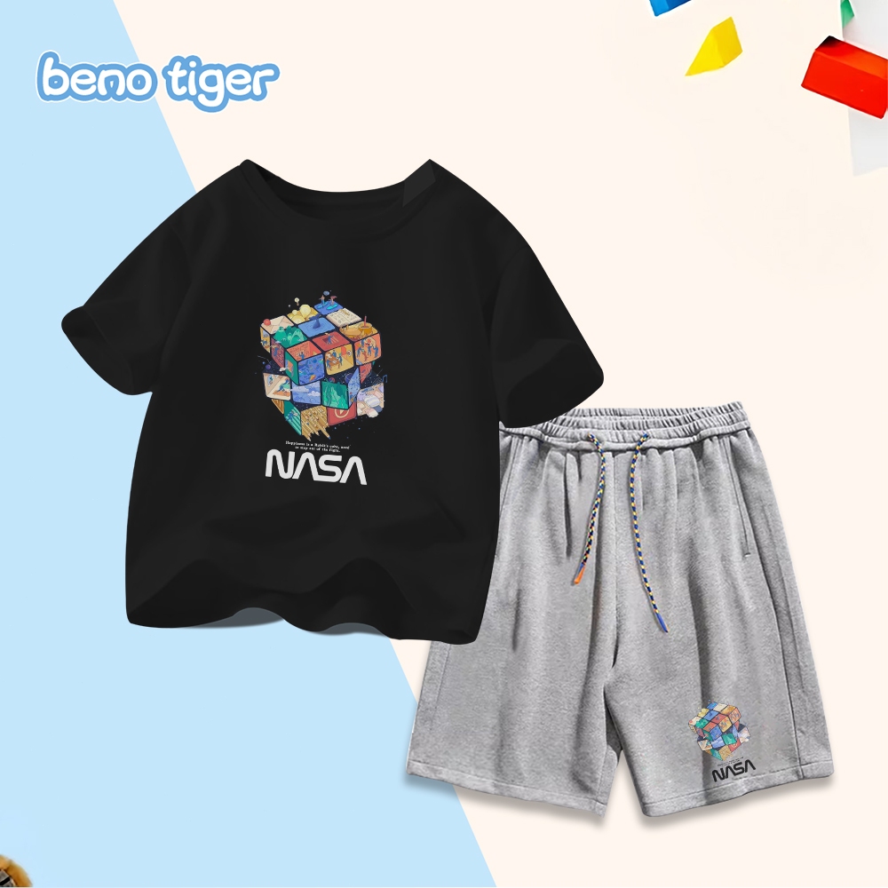 Bộ đồ trẻ em BenoTiger với họa tiết dễ thương - Chất vải cotton mềm mại, thoáng mát, phù hợp với nhiều kích cỡ cho bé.