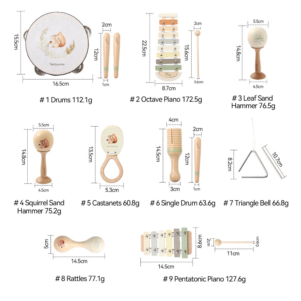 Ảnh Trẻ Em Tay Nhạc Cụ Bộ Gõ Di Động Trẻ Em Âm Nhạc Khai Sáng Nhạc Cụ Orff Trống Chuông Tay Đồ Chơi Cảm Giác 2