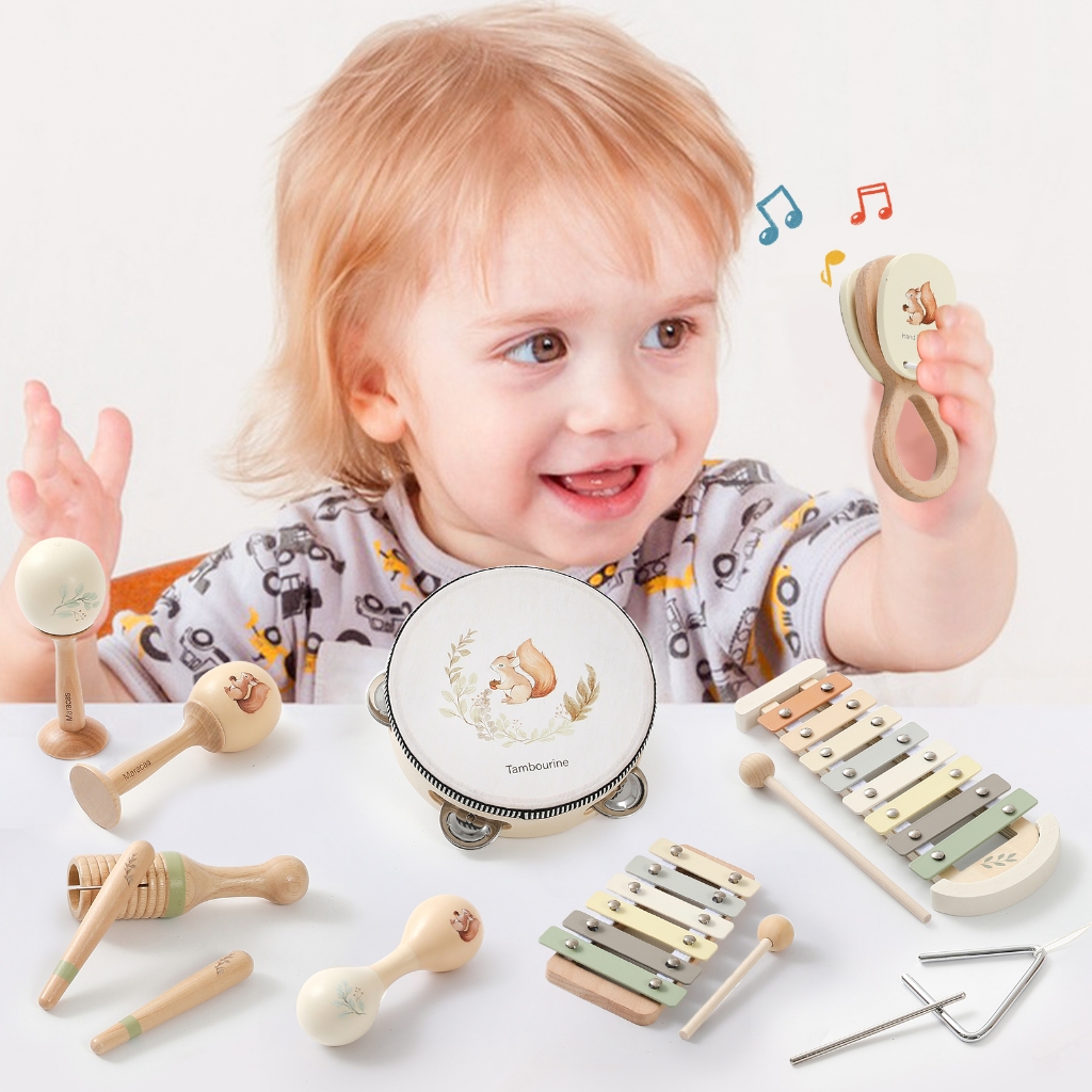Ảnh Trẻ Em Tay Nhạc Cụ Bộ Gõ Di Động Trẻ Em Âm Nhạc Khai Sáng Nhạc Cụ Orff Trống Chuông Tay Đồ Chơi Cảm Giác 3