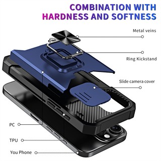 Ốp Cứng Chống Sốc Có Khe Cắm Thẻ Đế Kim Loại Cho Iphone 11 12 13 Mini Pro Max