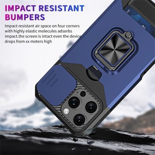 Ốp Cứng Chống Sốc Có Khe Cắm Thẻ Đế Kim Loại Cho Iphone 11 12 13 Mini Pro Max