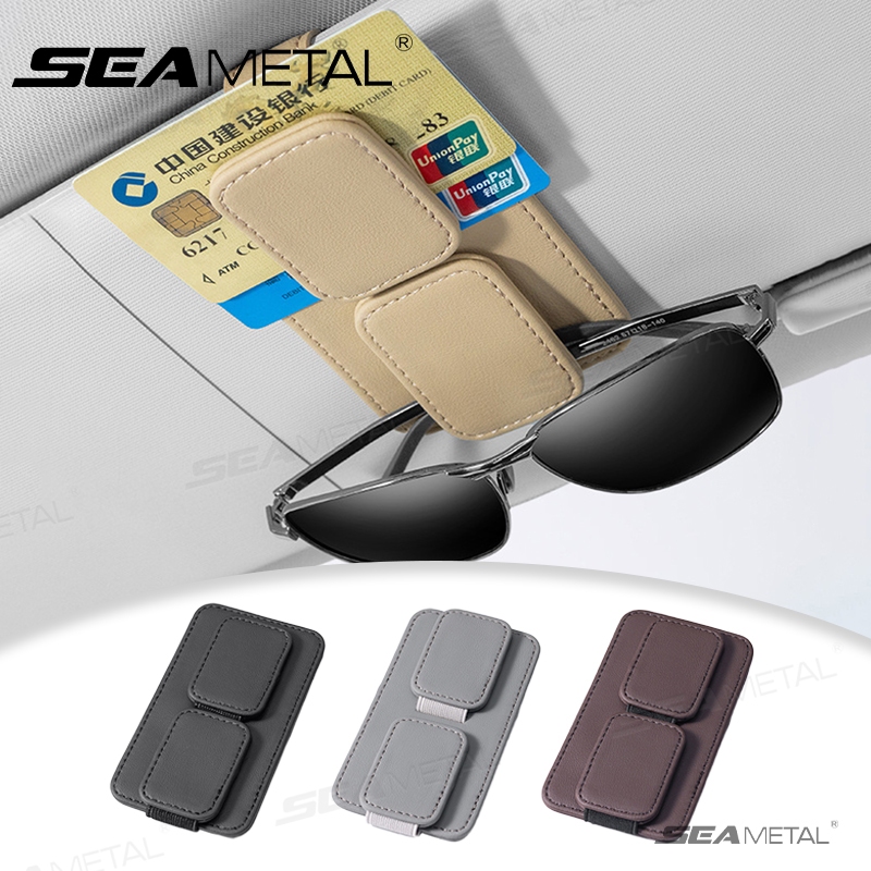 Kính Mát Ô Tô Đa Năng SEAMETAL Kẹp Thẻ Giá Đỡ Vé Đứng Chốt Hộp Đựng Bút Kính Mắt Đa Năng Tấm Che Nắng