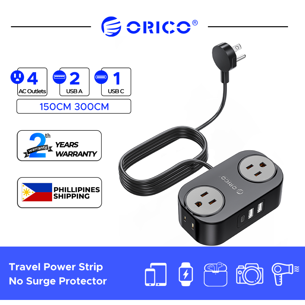 Dải nguồn du lịch ORICO có cổng USB Dây nối dài treo tường 3 mét (JY1)