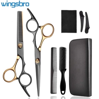 wingsbro Bộ 7 Kéo Cắt Tóc và Phụ Kiện Chuyên Dụng,Bộ Kéo Cắt Tóc Thép Không Gỉ