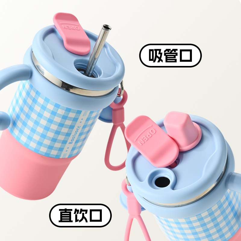 Cốc giữ nhiệt Spot Cốc uống đôi mới Cốc cà phê Tay cầm dung tích lớn Cốc du lịch