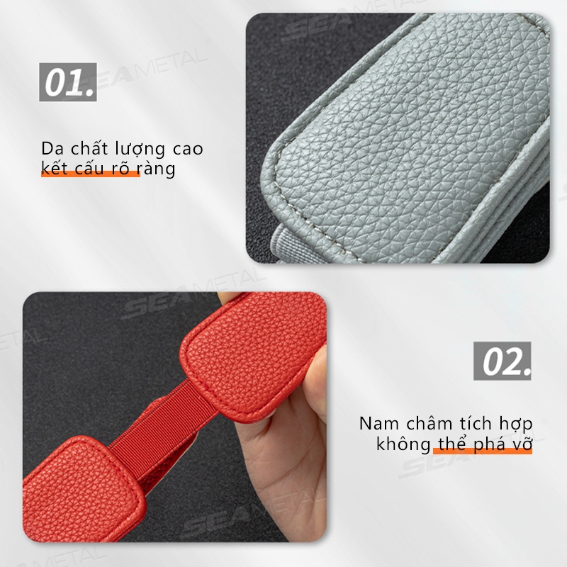 Kính Mát Ô Tô Đa Năng SEAMETAL Kẹp Thẻ Giá Đỡ Vé Đứng Chốt Hộp Đựng Bút Kính Mắt Đa Năng Tấm Che Nắng Phụ Kiện Xe Hơi