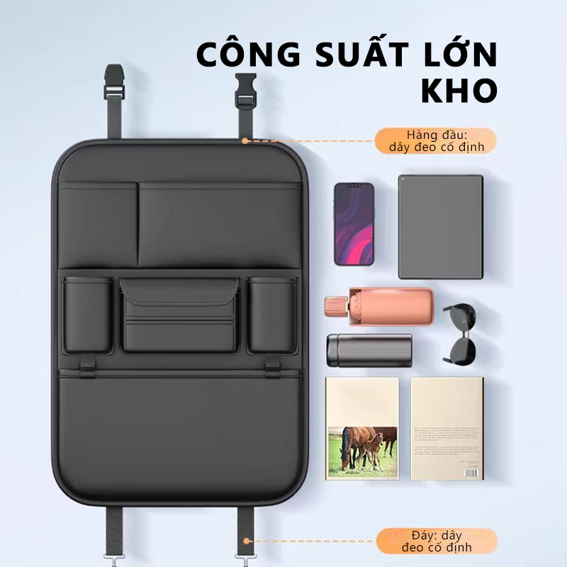 túi đựng đồ sau ghế ô tô SEAMETAL Da PU Đa Năng Treo Túi Gấp Bàn Người Tổ Chức Ô Tô