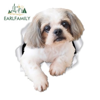EARLFAMILY 13cm Thú Vị Chó Xe Dán Tắc Xước Xe Máy Phía Sau Kính Chắn Gió Laptop Vinyl Decal Chống Thấm Nước Phụ Kiện Xe Hơi