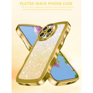 Ốp Điện Thoại Bling Khung Lấp Lánh Mạ Sóng Tương Thích Cho Iphone X XS XR 7 8 11 Plus Pro Max SE 2 3 2020 2022 Ốp Lưng TPU Mềm Chống Sốc