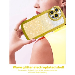 Ốp Điện Thoại Bling Khung Lấp Lánh Mạ Sóng Tương Thích Cho Realme C11 2020 C51 C53 C55 C61 C63 C65 Narzo N53 N63 Note 50 60 4G Ốp Lưng TPU Mềm Chống Sốc
