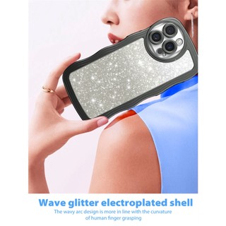 Ốp Điện Thoại Bling Khung Lấp Lánh Mạ Sóng Tương Thích Cho Realme C11 2020 C51 C53 C55 C61 C63 C65 Narzo N53 N63 Note 50 60 4G Ốp Lưng TPU Mềm Chống Sốc