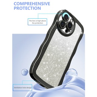 Ốp Điện Thoại Bling Khung Lấp Lánh Mạ Sóng Tương Thích Cho Realme C11 2020 C51 C53 C55 C61 C63 C65 Narzo N53 N63 Note 50 60 4G Ốp Lưng TPU Mềm Chống Sốc