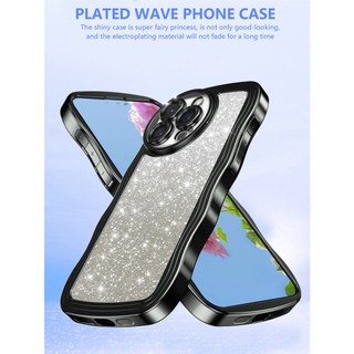 Ốp Điện Thoại Bling Khung Lấp Lánh Mạ Sóng Tương Thích Cho Realme C11 2020 C51 C53 C55 C61 C63 C65 Narzo N53 N63 Note 50 60 4G Ốp Lưng TPU Mềm Chống Sốc