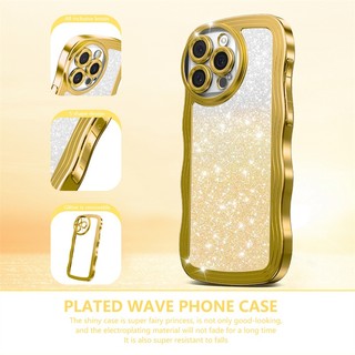 Ốp Điện Thoại Bling Khung Lấp Lánh Mạ Sóng Tương Thích Cho Xiaomi Poco M2 X3 Nfc X5 F6 X6 M6 Pro C65 4G 5G Ốp Lưng TPU Mềm Chống Sốc