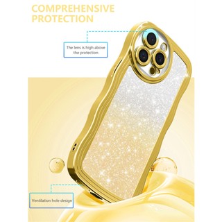Ốp Điện Thoại Bling Khung Lấp Lánh Mạ Sóng Tương Thích Cho Xiaomi Poco M2 X3 Nfc X5 F6 X6 M6 Pro C65 4G 5G Ốp Lưng TPU Mềm Chống Sốc