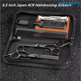 wingsbro Bộ Kéo Cắt Tóc Chuyên Nghiệp 6.5inch Màu Vàng Đen