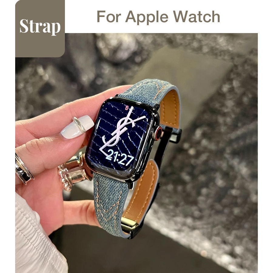 Dây đeo Denim thắt lưng nhỏ dành cho nữ dành cho Apple Watch S11 SE3 Ultra3 S10 S9 S8 SE S7 S6 Ultra 49mm 46mm 42mm 40mm 44mm 41mm 45mm Iwatch Band