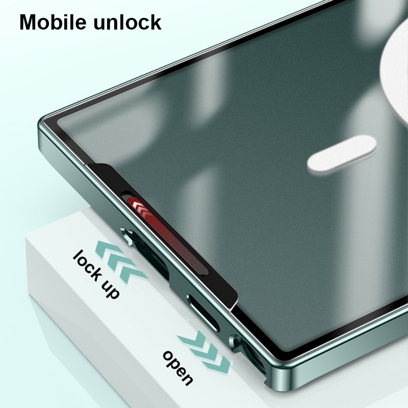 Dành Cho Samsung Galaxy S25 Ultra Ốp Lưng Sạc Không Dây Từ Tính Kim Loại Ốp Lưng Nhôm Trong Suốt S26 Ultra