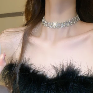 Vòng cổ choker hai lớp kim cương flash, thời trang và cao cấp dành cho nữ