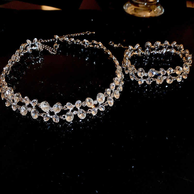 Vòng cổ choker hai lớp kim cương flash, thời trang và cao cấp dành cho nữ