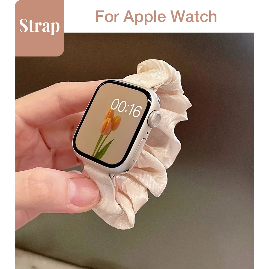 Dây buộc tóc Scrunchy dành cho nữ Thiết kế đàn hồi Dây đeo phong cách cho Apple Watch S11 SE3 Ultra3 S10 S9 S8 SE S7 S6 Ultra 49mm 46mm 40mm 44mm 41mm 45mm Iwatch Band