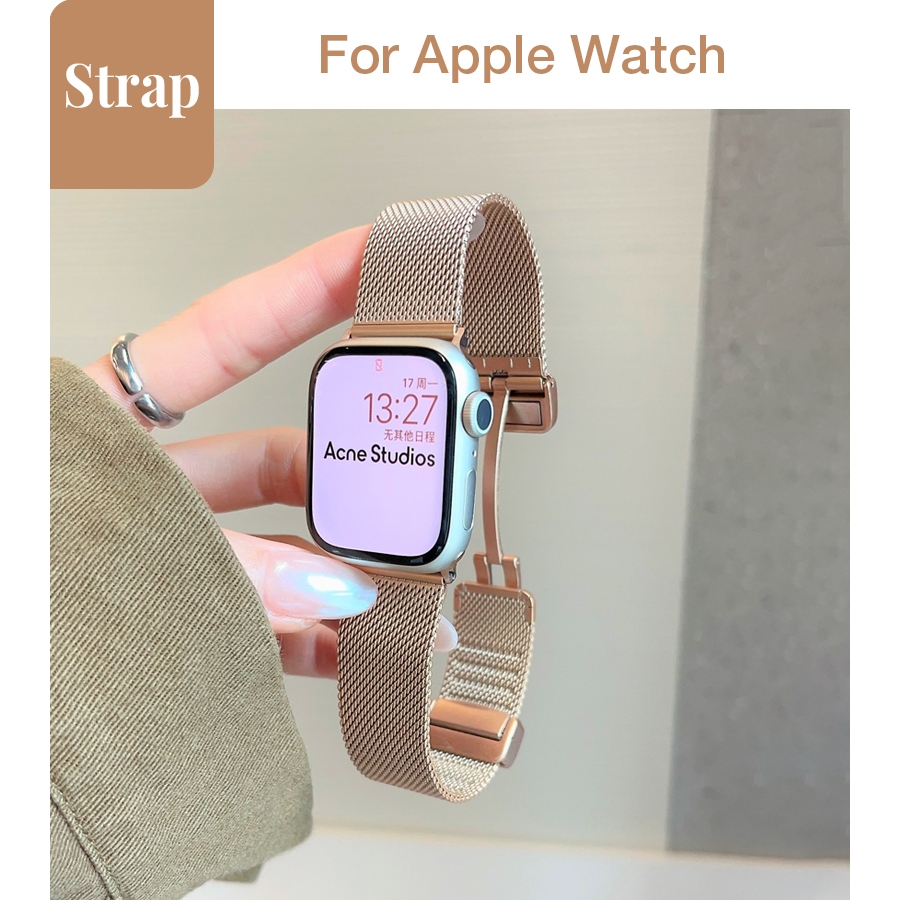 Dây đeo lưới nam châm nữ bằng thép không gỉ chống phai màu cho Apple Watch S11 SE3 Ultra3 S10 S9 S8 SE S7 S6 Ultra 49mm 46mm 40mm 44mm 41mm 45mm Iwatch Band