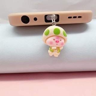 Điện Thoại Di Động Chống Bụi Cắm DIY Nhựa Hoạt Hình Dễ Thương Cross-Dressing Piglet Mặt Dây Chuyền Nhỏ Lỗ Điện Thoại Di Động Chống Bụi Cắm