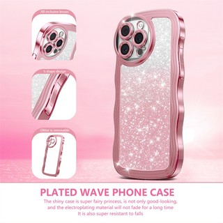 Ốp Điện Thoại Bling Khung Lấp Lánh Mạ Sóng Tương Thích Cho Tecno Camon 20 Pro Pova Neo 2 Pop 8 5G Ốp Lưng TPU Mềm Chống Sốc