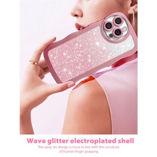 Ốp Điện Thoại Bling Khung Lấp Lánh Mạ Sóng Tương Thích Cho Tecno Camon 20 Pro Pova Neo 2 Pop 8 5G Ốp Lưng TPU Mềm Chống Sốc
