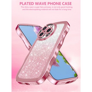 Ốp Điện Thoại Bling Khung Lấp Lánh Mạ Sóng Tương Thích Cho Tecno Camon 20 Pro Pova Neo 2 Pop 8 5G Ốp Lưng TPU Mềm Chống Sốc