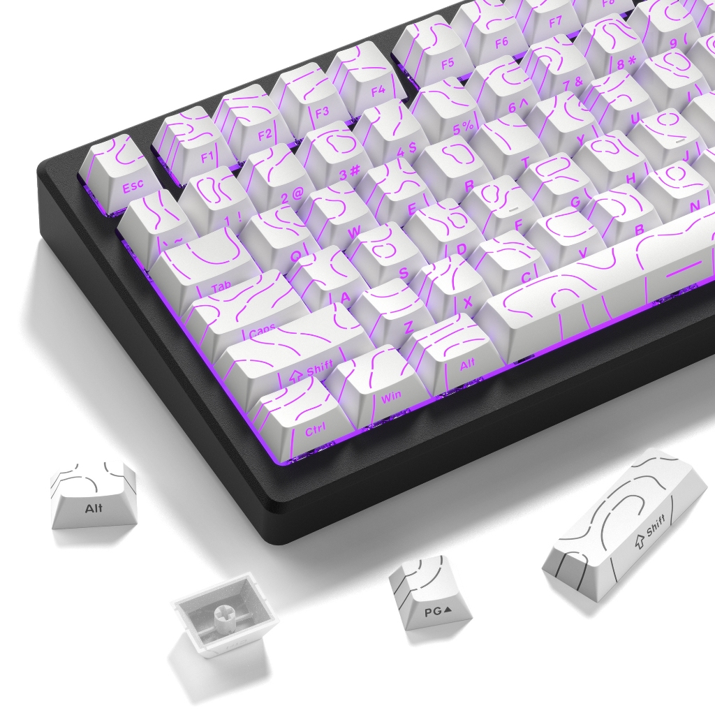 Womier 97 Phím Trắng Tỏa Sáng Qua Double Shot PBT Keycaps Cherry ...
