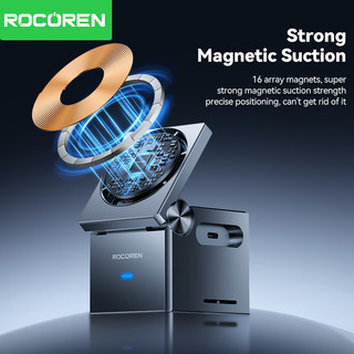 Sạc khối 3 trong 1 Rocoren Sạc nhanh 15W Sạc không dây có thể gập lại Tương thích với iPhone Watch Pods