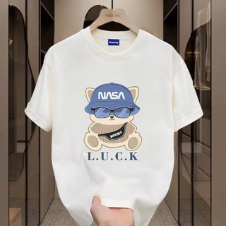 ✨Hàng có sẵn✨ WASSUP Blue Hat Puppy-Áo thun nam mới! 100% cotton, thời trang, Unisex