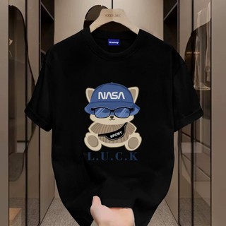 ✨Hàng có sẵn✨ WASSUP Blue Hat Puppy-Áo thun nam mới! 100% cotton, thời trang, Unisex