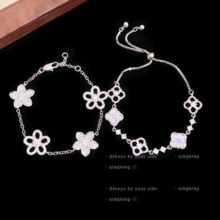 lắc tay hoa mai đính đẹp Phong cách Hàn Quốc vòng tay bạc nữ Sáng bóng Thời trang cấp