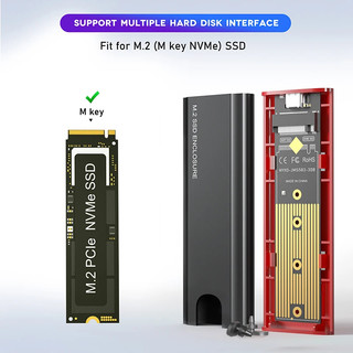 Ốp lưng SSD M2 10Gbps M.2 NVMe NGFF SATA SSD Enclosure Adapter USB 3.1 Gen2 USB-C Vỏ ngoài Phụ kiện PC Hỗ trợ phím M / B và B & M