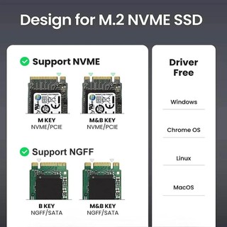 Ốp lưng SSD M2 10Gbps M.2 NVMe NGFF SATA SSD Enclosure Adapter USB 3.1 Gen2 USB-C Vỏ ngoài Phụ kiện PC Hỗ trợ phím M / B và B & M