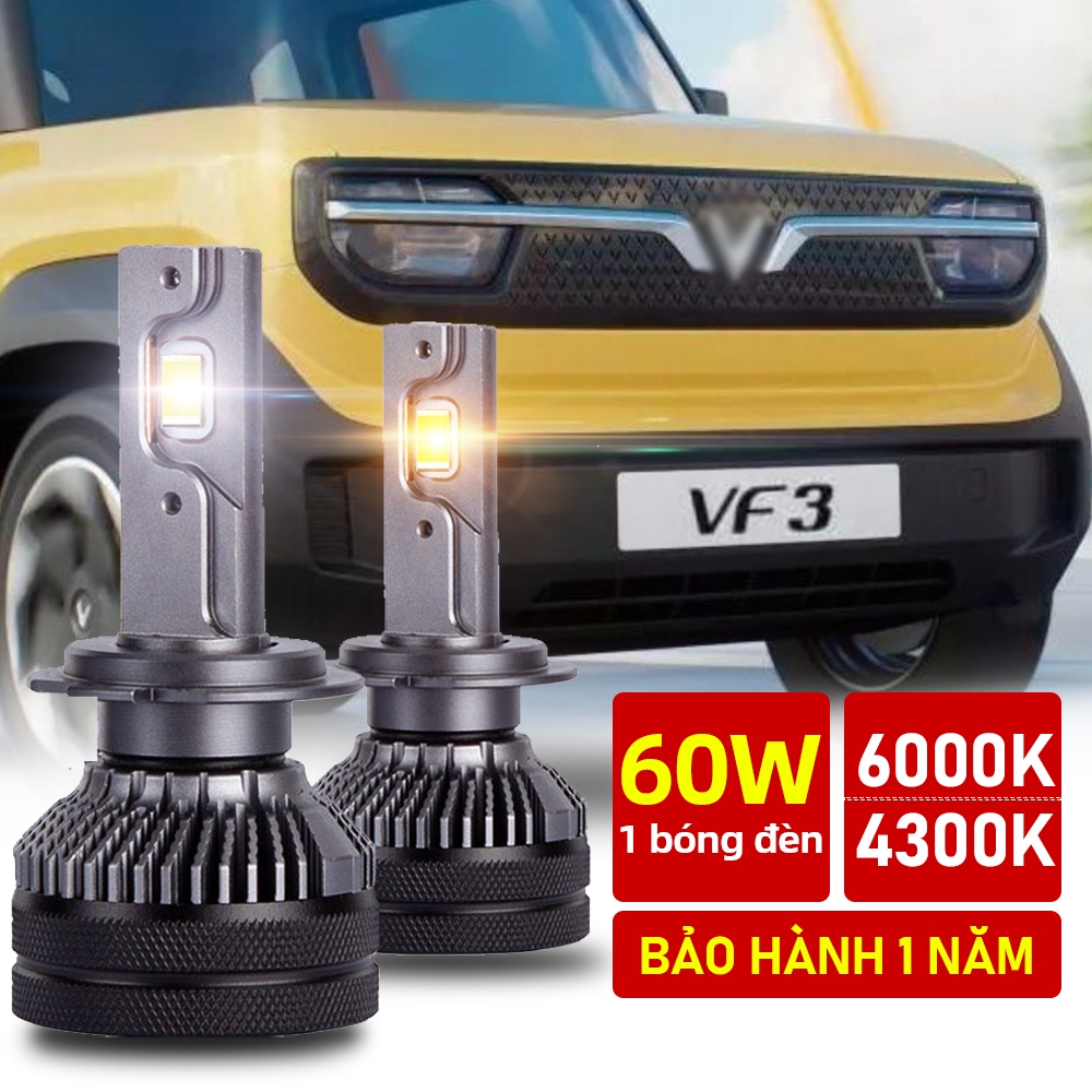 TUFFOO 2 Bóng Đèn Cos Pha LED【60W】VF3 H7 Chùm Thấp Cao - 6000K Trắng / 4300K Trắng Ấm - 25000LM