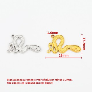 Thép không gỉ 18k Vàng Rắn Mặt Dây Chuyền Handmade Tự Làm Vòng Cổ Vòng Tay Phụ Kiện Trang Sức Quyến Rũ Hai Lỗ