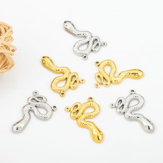 Thép không gỉ 18k Vàng Rắn Mặt Dây Chuyền Handmade Tự Làm Vòng Cổ Vòng Tay Phụ Kiện Trang Sức Quyến Rũ Hai Lỗ