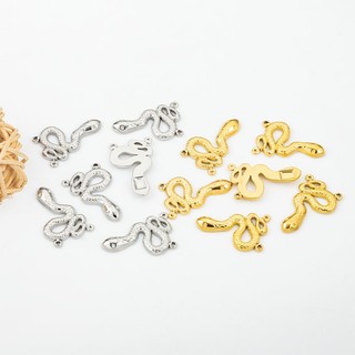 Thép không gỉ 18k Vàng Rắn Mặt Dây Chuyền Handmade Tự Làm Vòng Cổ Vòng Tay Phụ Kiện Trang Sức Quyến Rũ Hai Lỗ