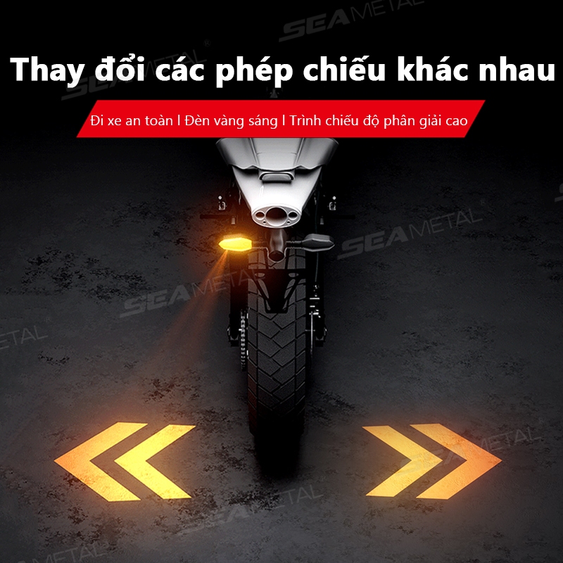 SEAMETAL Bộ 2 Đèn Xi Nhan LED Xe Mô Tô, Đèn Chiếu Màu, Chế Độ Chảy Flash